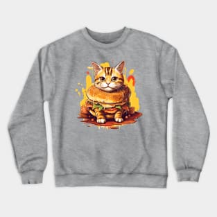 Burger Cat Crewneck Sweatshirt